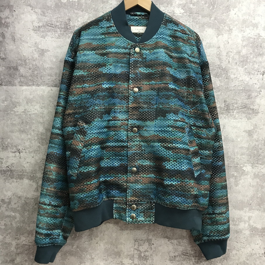 【送料無料】TAUPE GRAPHICAL VARSITY JACKET トープ メッシュ ブルゾン【中古】 【004】