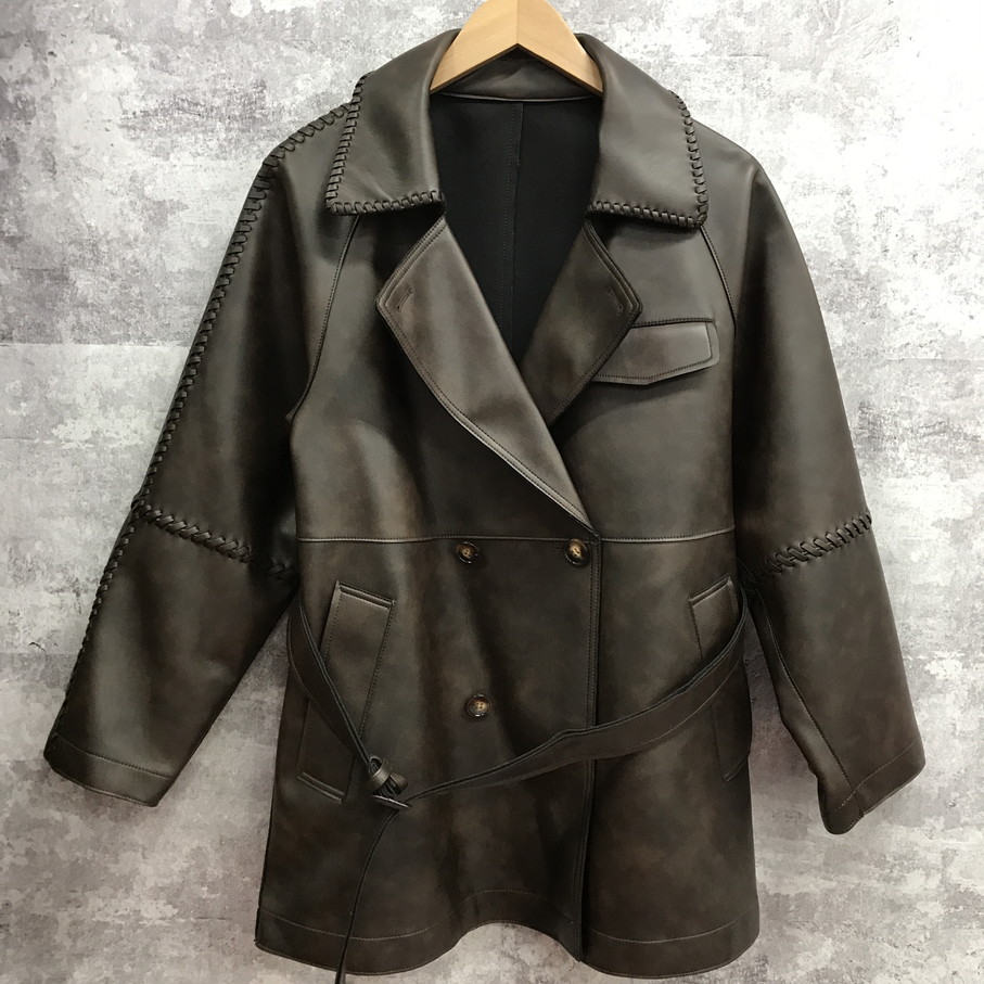 【送料無料】MOUSSY マウジー フェイクレザートレンチコート 25年モデル レディース【中古】 【004】｜オタカルチャー