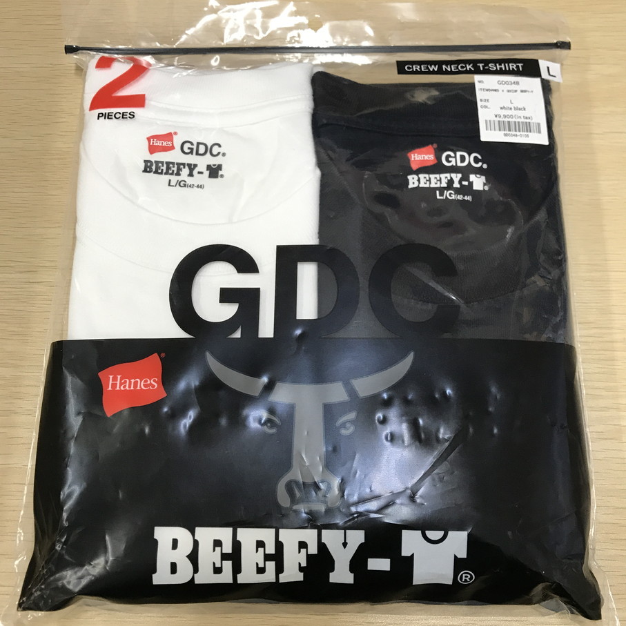 【貨物輸送無料】HANES × GDC 2P BEEFY-T ヘインズ × ジーディーシー ティーシャツ【中古】 【004】