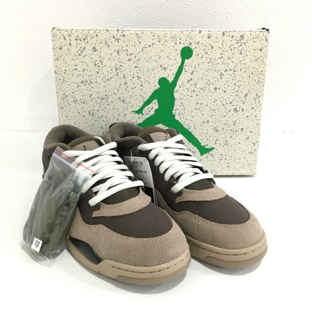 【貨物輸送無料】NIKE AIR JORDAN 4 RM FQ7939-022 IRONSTONE/MEDIUM OLIVE ナイキ エアジョーダン4 RM スニーカー メンズ アイアン石ころ ミディアムオリーブ 赤銅色系 size:9.5（27.5糎）【中古】【006】