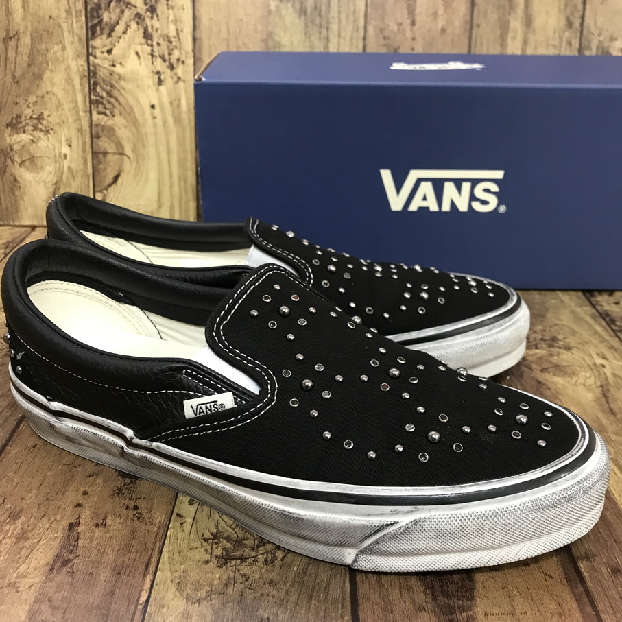 【送料無料】VANS Premium Classic Slip-on Pearlized Pack Blackout バンズ プレミアムクラシック スリッポン パーライズド パック ブラックアウト【中古】 【004】|オタカルチャー