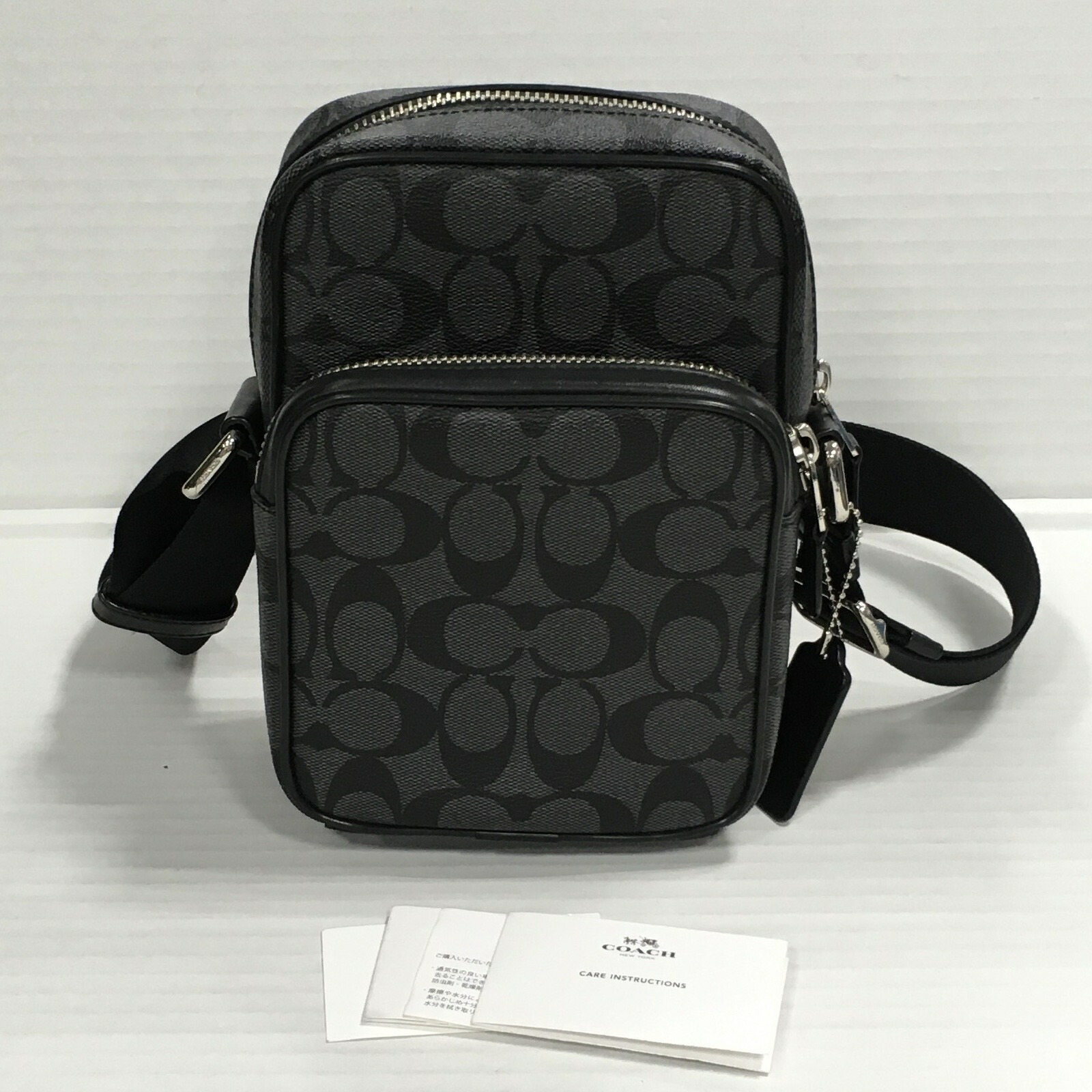COACH コーチ シグネチャー PVCレザー ショルダーバッグ F72079 メンズ レディース ユニセックス 男女兼用 ブラック