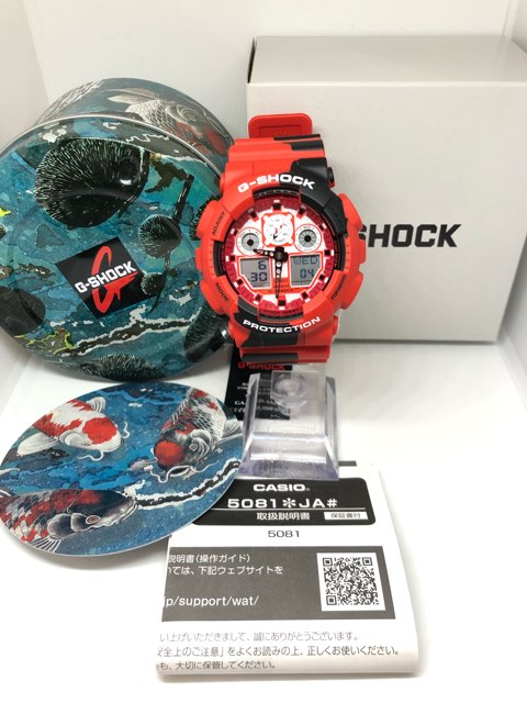 7 1 0 00 ポイント最大17倍 送料無料 Casio G Shock 錦鯉 デザインモデルga 100jk 4ajr クオーツ 未使用 003 Rvcconst Com