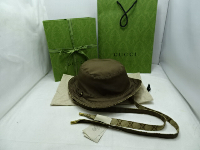 楽天市場】【グッチ】Gucci GGキャンバス フェドラ バケットハット