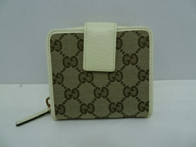 【貨物輸送無料】GUCCI(グッチ) GG帆布 パウダーコンパクト ウォレット 346056【中古】【005】