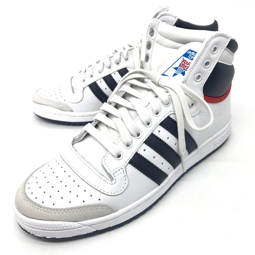 【楽天市場】【中古】adidas｜アディダス TOP TEN HI/スニーカー/D65161/ WHITE/NAVY/RED サイズ：28