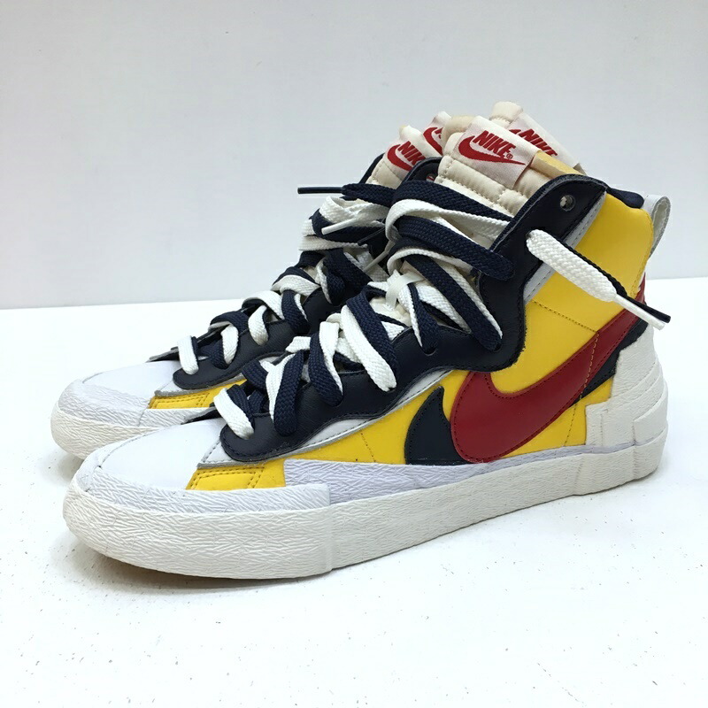 【中古】NIKE ナイキ Sacai サカイBV0072-700 BLAZER MID VARSITYMAZE ブレザー ミッド/サカイ バーシティーメイズ スニーカー サイズ：27cm カラー：イエロー【f126】画像
