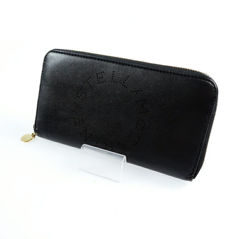 【中古】 Stella McCartney｜ステラ マッカートニー LOGO ZIP AROUND WALLET ラウンドファスナー長財布 502893 ブラック 【f124】