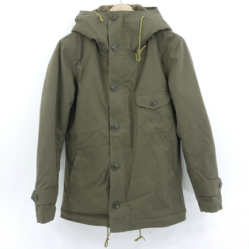 【中古】SANFRANCISCO GARMENTS TOPAZ|サンフランシスコ ガーメンツ トパーズ N-1 WINTER PARKA FOR OFFICER ミリタリーコート TJ-1151 カーキ サイズ:36【f093】|お宝市番館