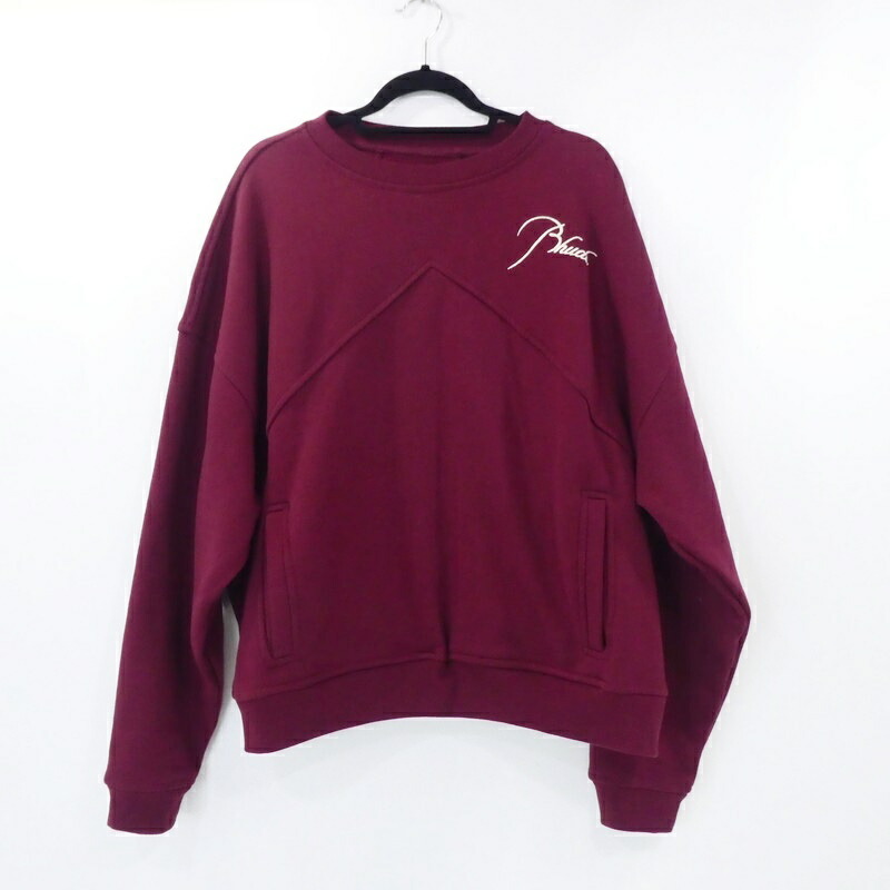 【中古】RHUDE｜ルード QUARTER ZIP SWEAT スウェットシャツ 2021SS ボルドー/バーガンディー サイズ：S【f108】｜お宝市番館