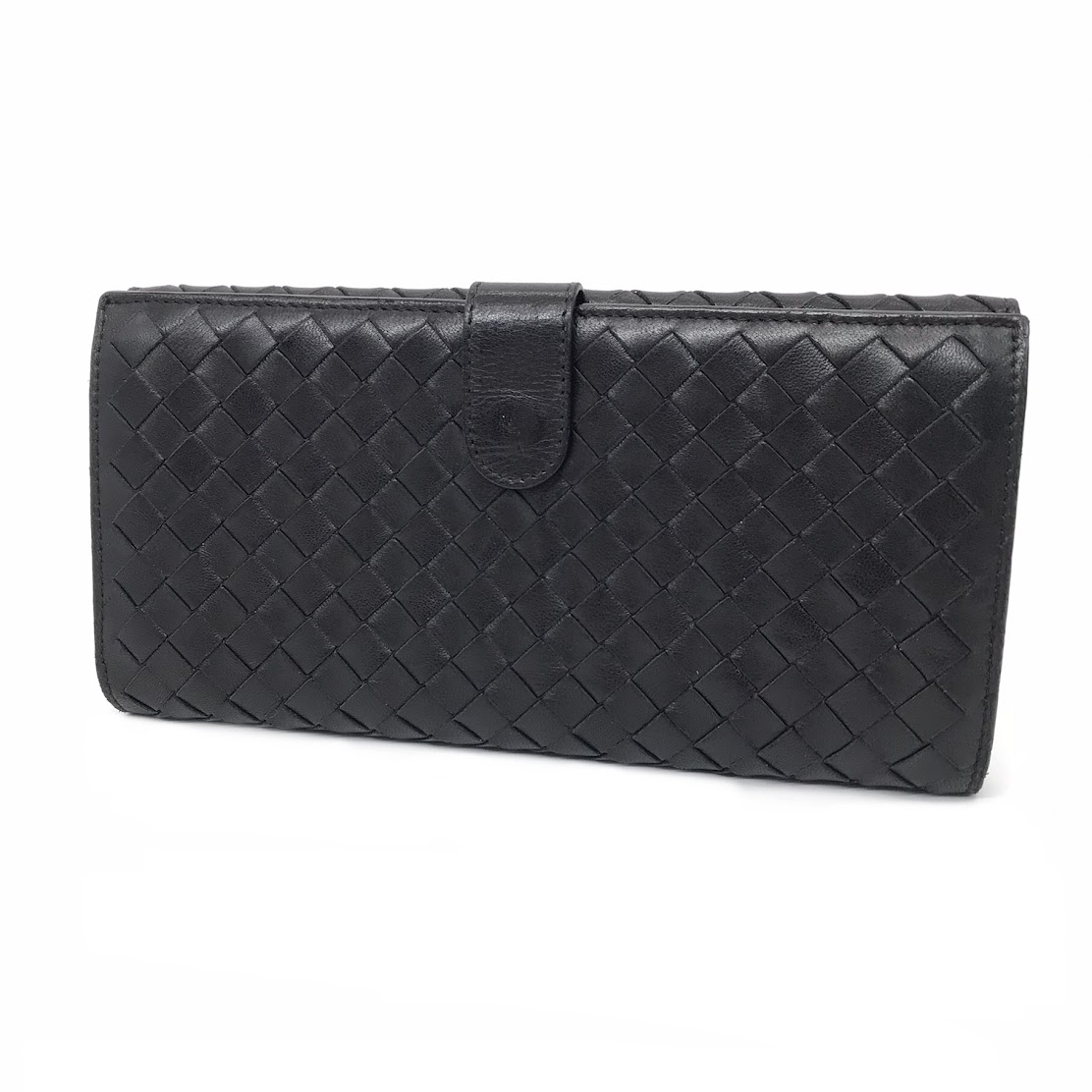 【中古】BOTTEGA VENETA | ボッテガヴェネタ イントレチャート/Wホック長財布 長財布 134075 ブラック【倉吉店】