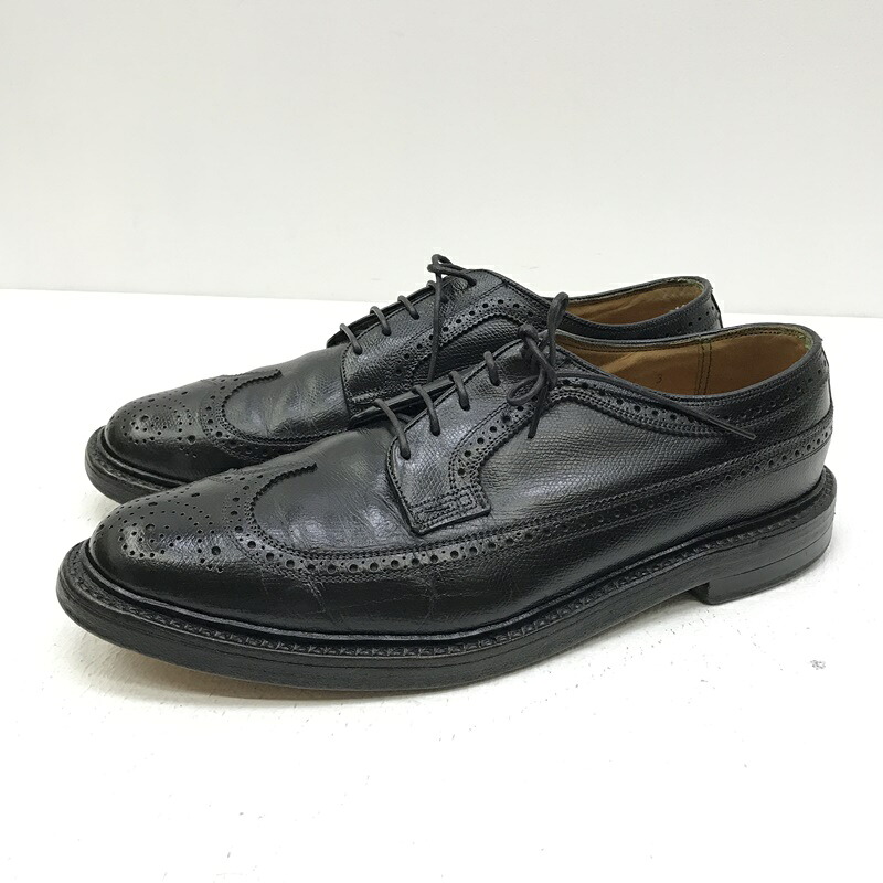 【中古】Florsheim フローシャイム 舞台の袖心付け シューズ 大きさ：US9 色つや：黒いこと  92604 80s Kenmoor【f127】