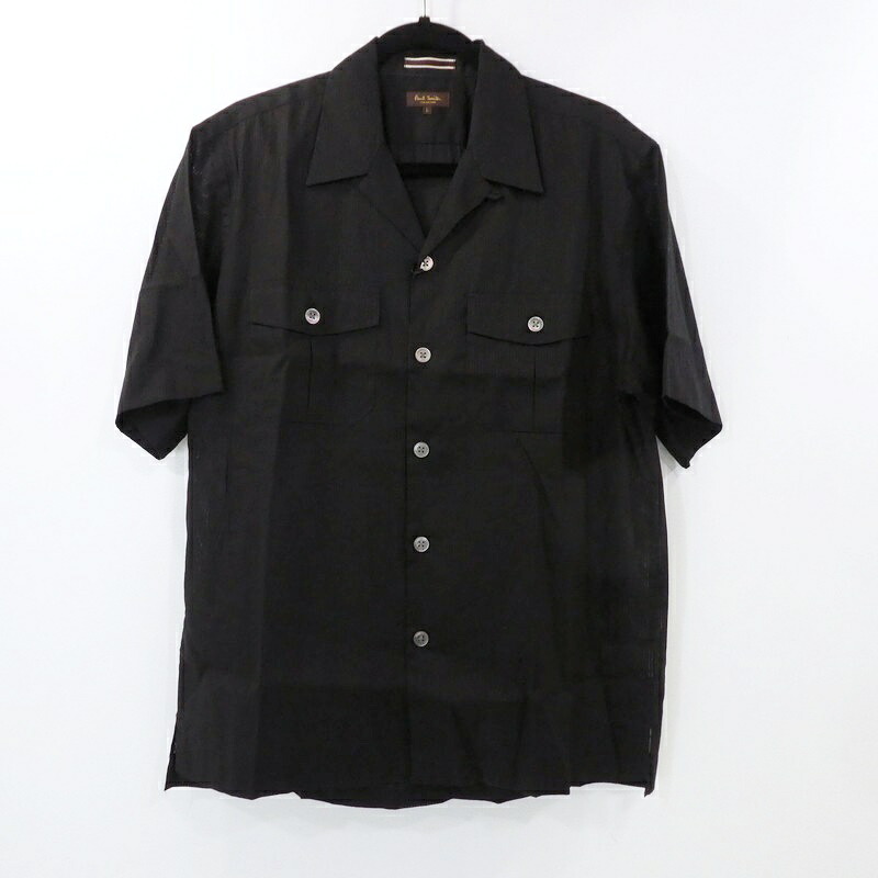 【中古】 Paul Smith｜ポールスミス Seeahand 124182 オープンカラーシャツ 2022SS ブラック サイズ：L 【f102】