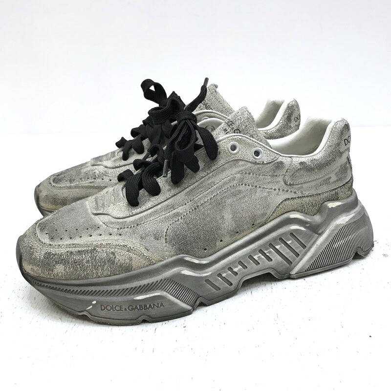 【中古】 DOLCE & GABBANA ドルチェアンドガッバーナ スニーカー サイズ:UK7 カラー:グレー 【f126】