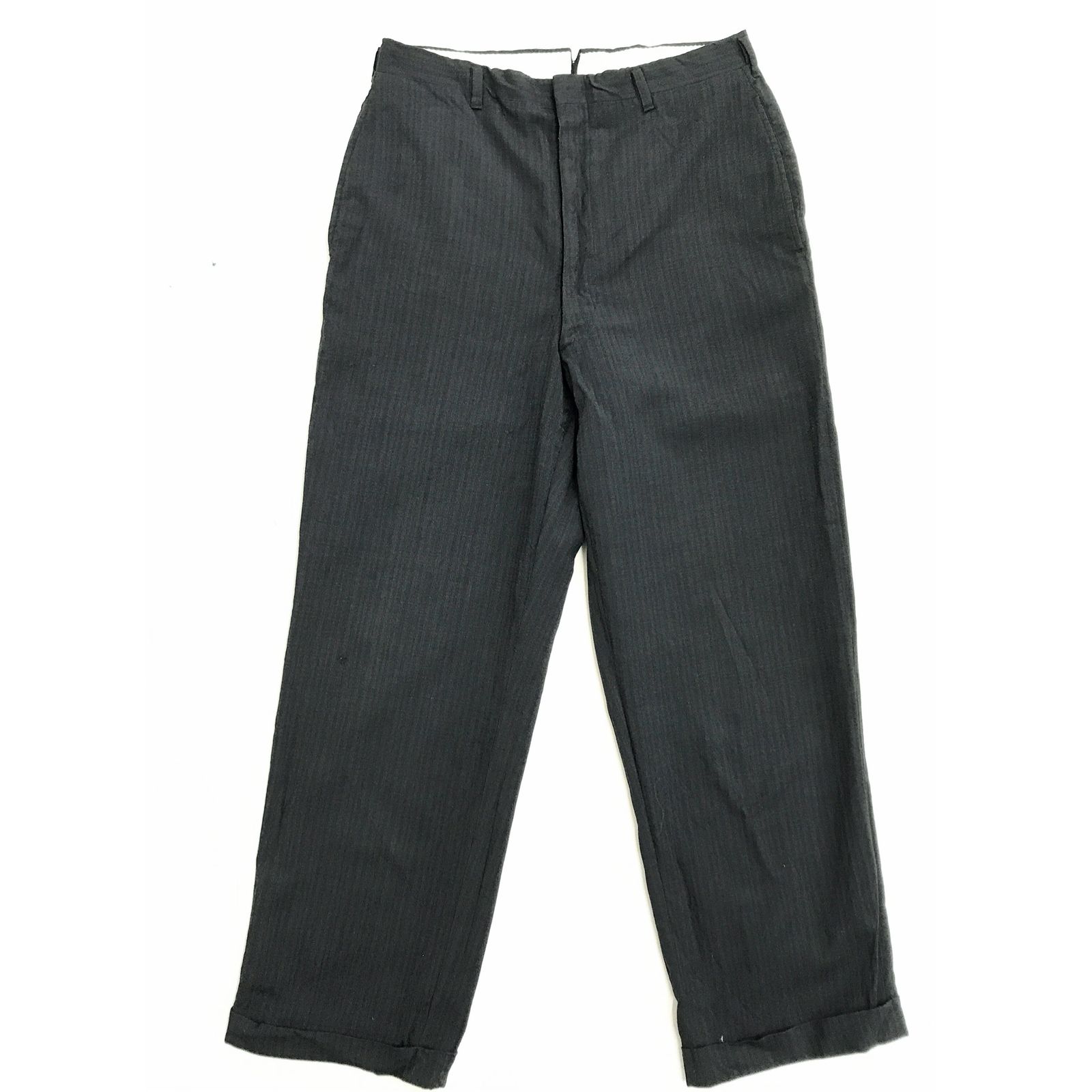 【Vintage】50s CONMARジップ ウール タックスラックス ブラック 50s USA ヴィンテージスラックス CONMARジッパー