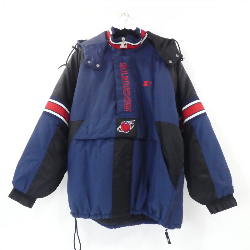 【中古】 STARTER｜スターター ROCKETS アノラックパーカー 90s ネイビー サイズ：L / ストリート 【f095】