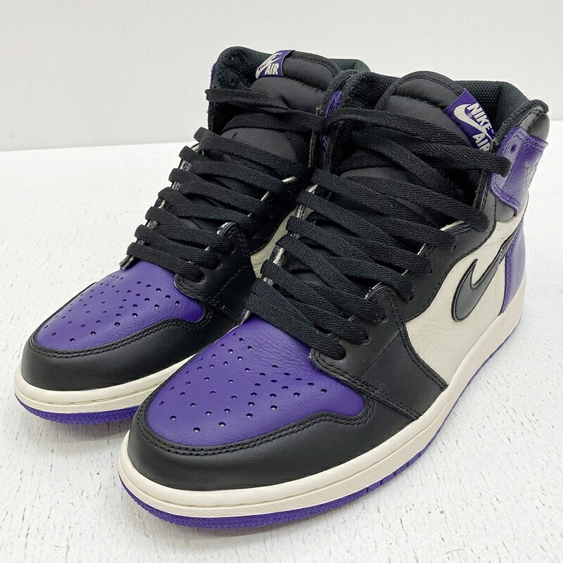 【中古】NIKE ナイキ 555088-501 Air Jordan 1 Retro High OG Court Purple 2018 エアジョーダン 1 レトロ ご機嫌 OG コートパープル スニーカー 大きさ：27.5珊 色つや：パープル  【f126】