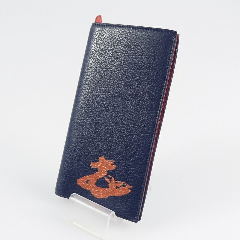 【中古】Vivienne Westwood|ヴィヴィアンウエストウッド 51050050 二つ折り財布 ネイビー【f124】|お宝市番館