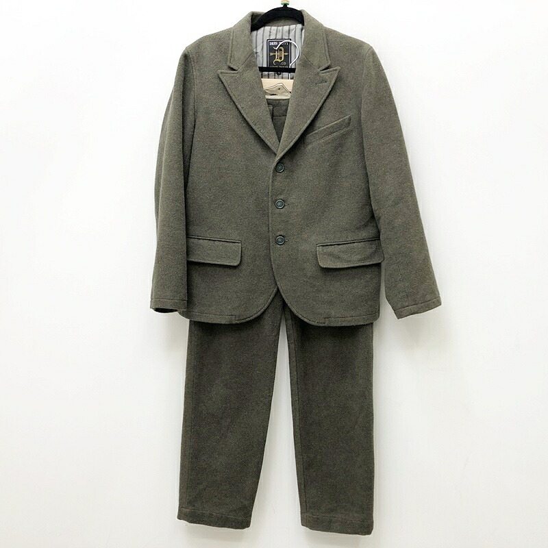 【中古】DRESS HIPPY 御召しものヒッピー セットアップ（書き割りでの通貨価値になります） 大きさ：M/S 色つや：カーキ   ｳｰﾙｾｯﾄｱｯﾌﾟ【f096】