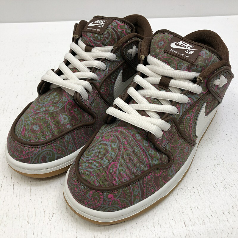 【中古】NIKE ナイキ DH7534-200 SB DUNK LOW PRO PREMIUM PAISLEY cacao wow summit white スケートボーディング ダンク 置き目 労働者階級 割り増し金 赤銅色 ペイズリー スニーカー 大きさ：28珊 色つや：赤銅色  【f126】