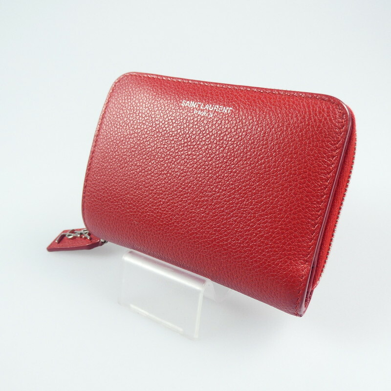 【中古】 SAINT LAURENT｜サンローラン 414661 ホック付き財布 レッド 【f125】
