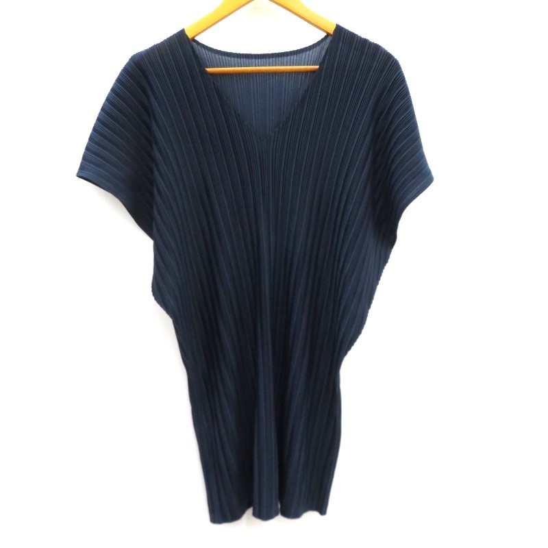 【中古】 ISSEY MIYAKE | イッセイミヤケ PLEATS PLEASE　チュニック PP23-FT355 ネイビー サイズ：3【瀬戸大橋店】