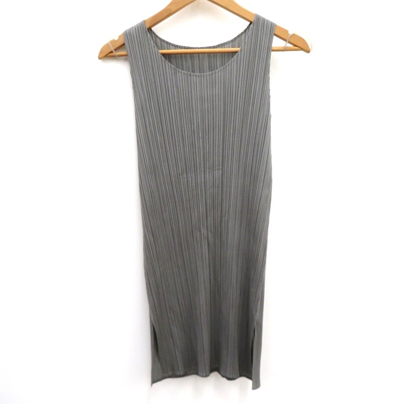 【中古】 ISSEY MIYAKE | イッセイミヤケ PLEATS PLEASE チュニック PP55-JT104 グレー サイズ：3【瀬戸大橋店】｜お宝市番館
