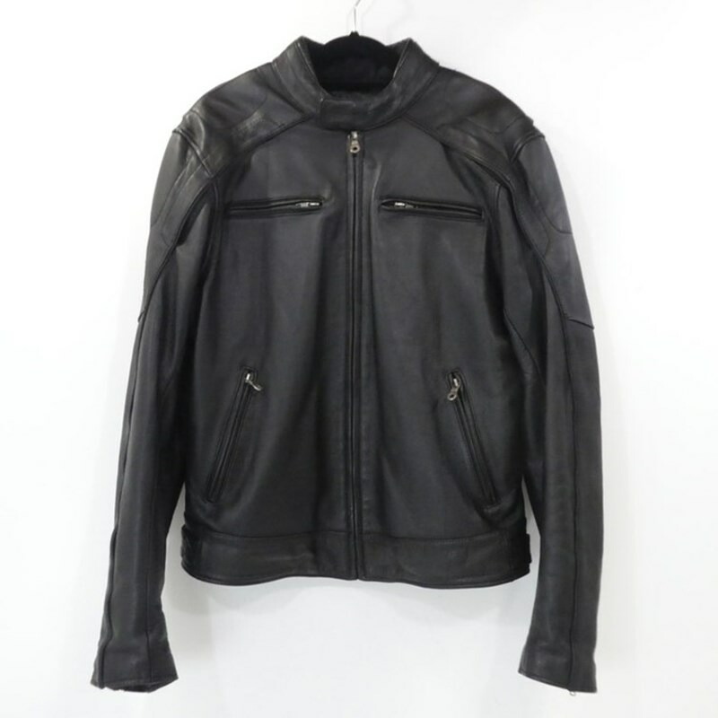 ハーレーダビットソンブラックレザーシングルライダースジャケットMサイズ ハーレーダビットソンブラックレザーシングルライダース