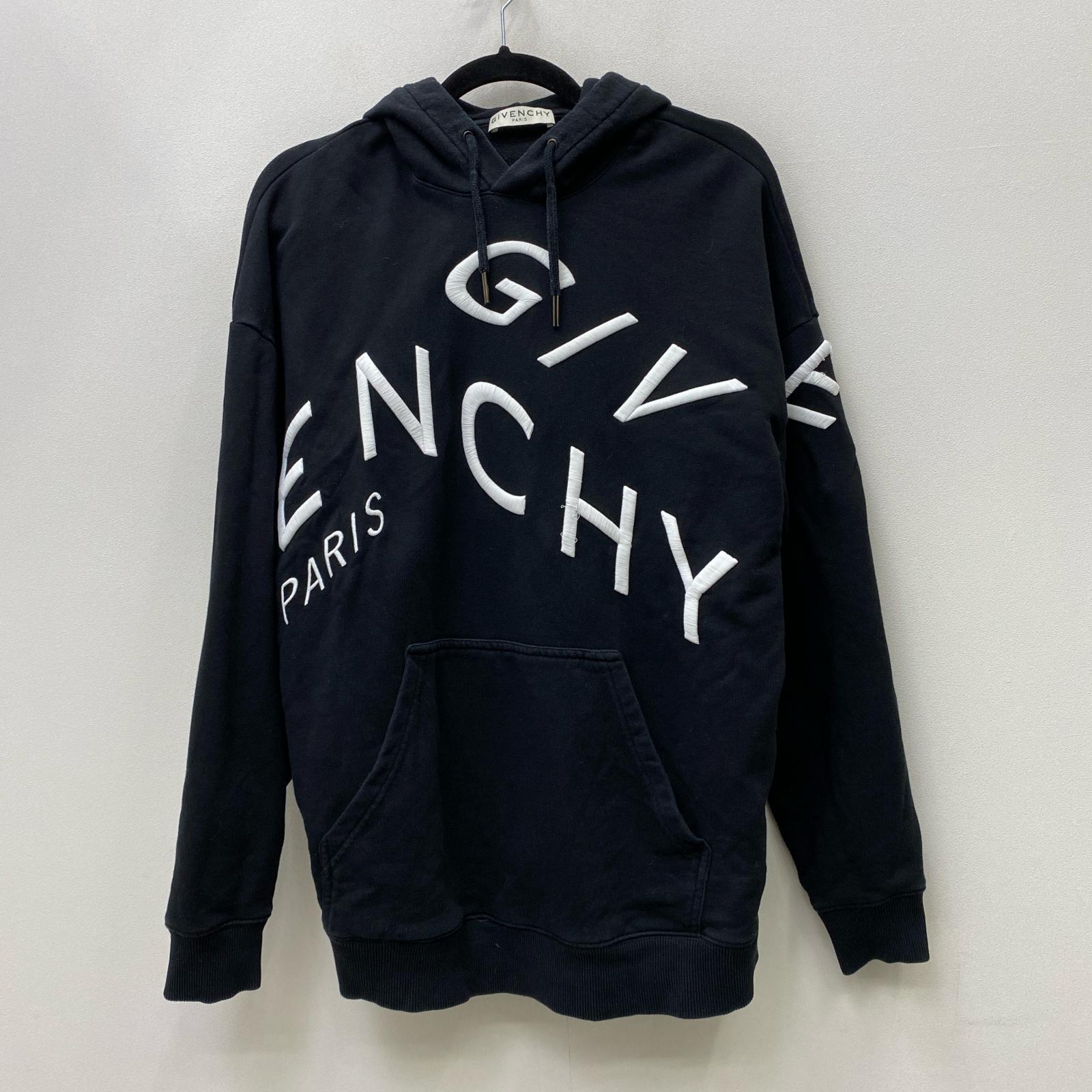 GIVENCHY REFRACTEDエンブロイダリー フーディ　パーカー刺繍ロゴ ジバンシー パーカー コピー GIVENCHY PARIS エンブロイダリー