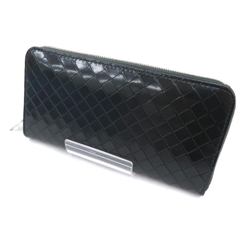 【中古】 BOTTEGA VENETA | ボッテガウ゛ェネタ ジップアラウンドウォレット 長紙入れ A00502836V - まっ黒い緑であること【瀬戸大橋店】