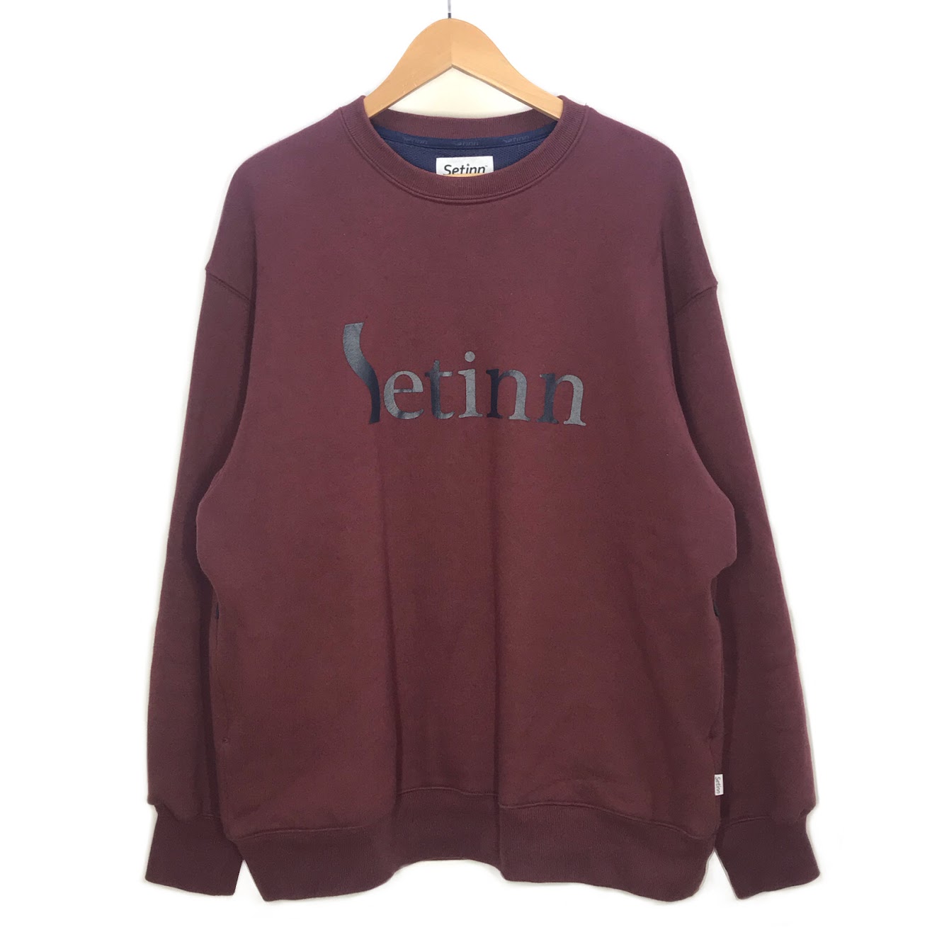 【中古】 Setinn｜仕掛けるはたご屋 24SS/Tour Crew Sweat ツアークルースウェット 神のことば情の籠もった stn-24s-009 ボルドーワイン 大きさ：L【倉吉店】