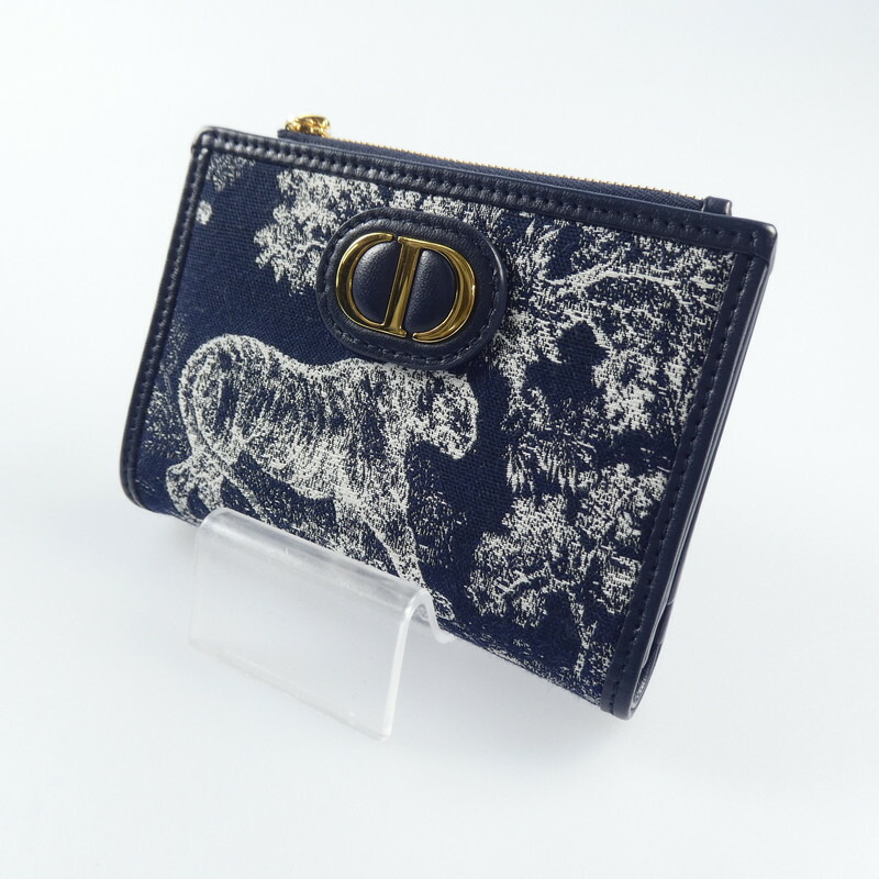 【シックでおしゃれ】DIOR 30 Montaigneダリアウォレット 30 Montaigne Dahlia Wallet Blue Dior Oblique Jacquard | DIOR