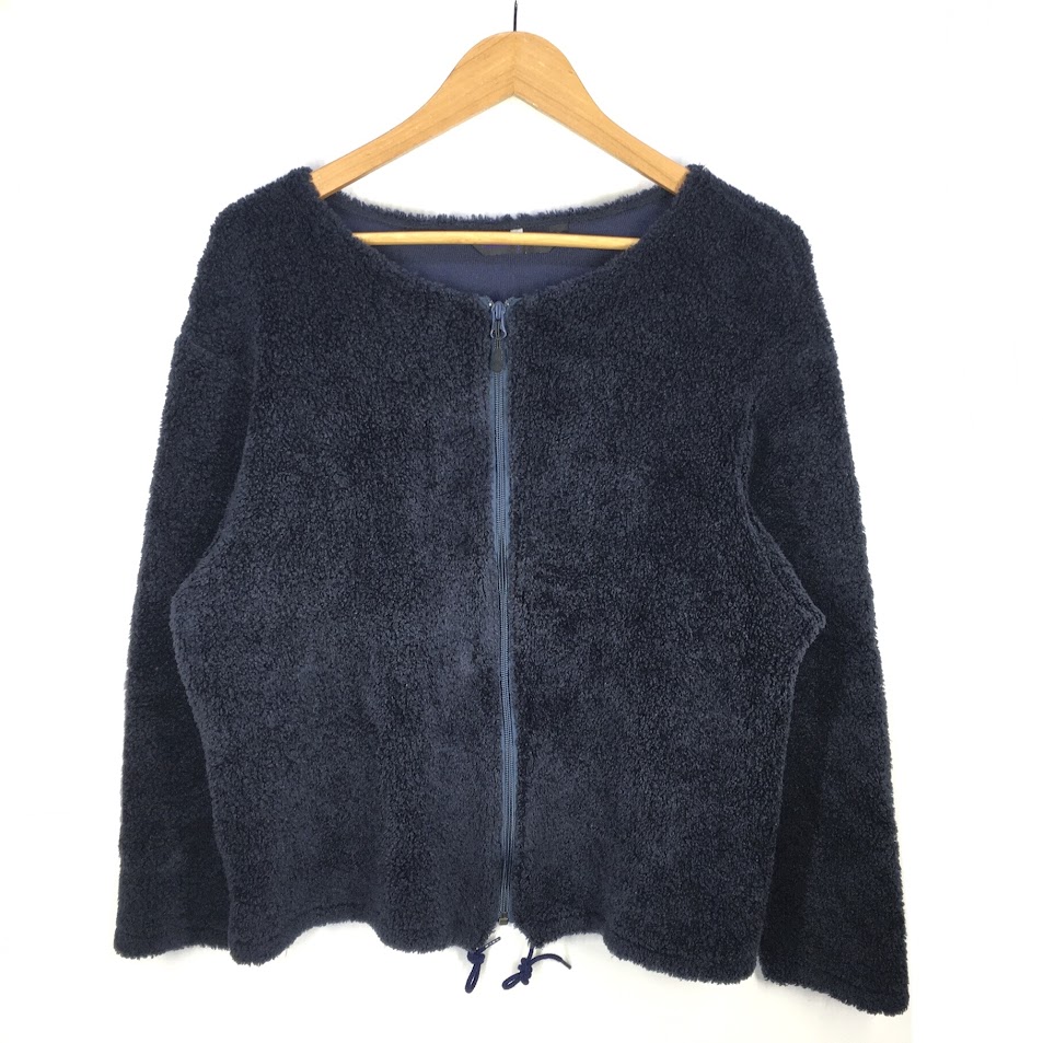【中古】Needles Sportswear ノーカラーフリースジップアップジャケット ブルゾン DI251 ネイビー サイズ：L【倉吉店】画像