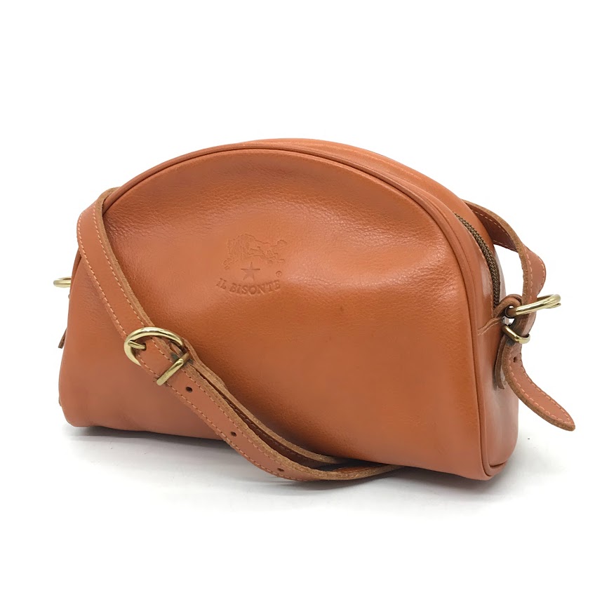 【中古】IL BISONTE | イルビゾンテ アーチトップポシェット ショルダーバッグ ブラウン【倉吉店】|お宝市番館