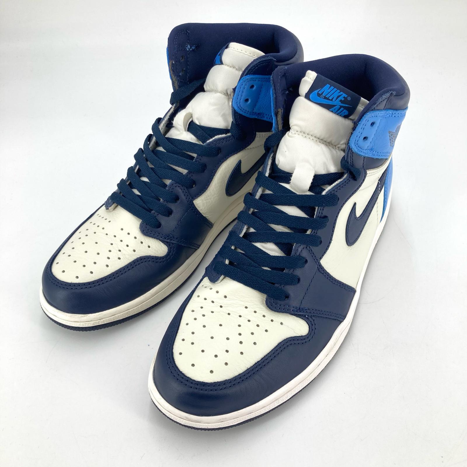 【中古】NIKE AIR JORDAN | ナイキ 大気圏 ジョーダン Air Jordan 1 Retro High OG スニーカー 555088-140 青碧 29珊【イオン広店】