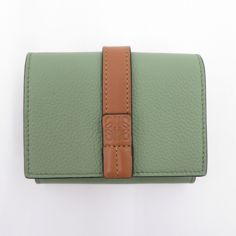 【中古】LOEWE | ロエベ C660TR2X01 トライフォールド ウォレット 三つ折り財布 262308 グリーン【瀬戸大橋店】