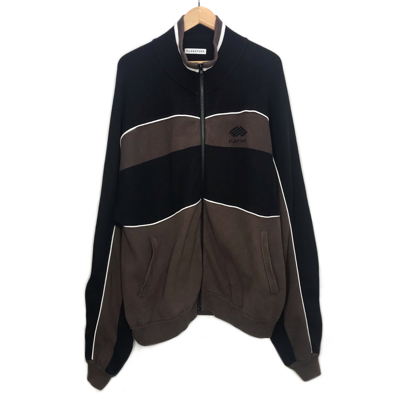 【中古】FLAGSTUFF | フラッグスタッフ 23SS KNIT BLOUSON ニットブルゾン FS1095/23SS-FS-08 ブラウン サイズ：M【倉吉店】｜お宝市番館