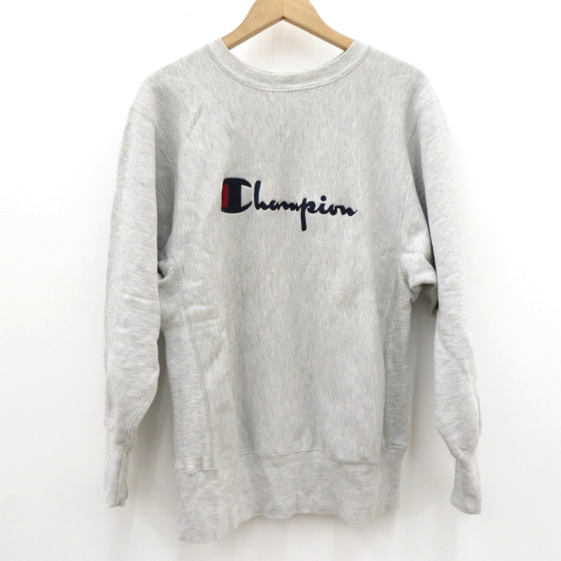 【中古】Champion | はやりっ子 90’ 刺しゅう引き船/RW/神のことば情の籠もった 流汗 薄墨色 大きさ：M【瀬戸大橋店】