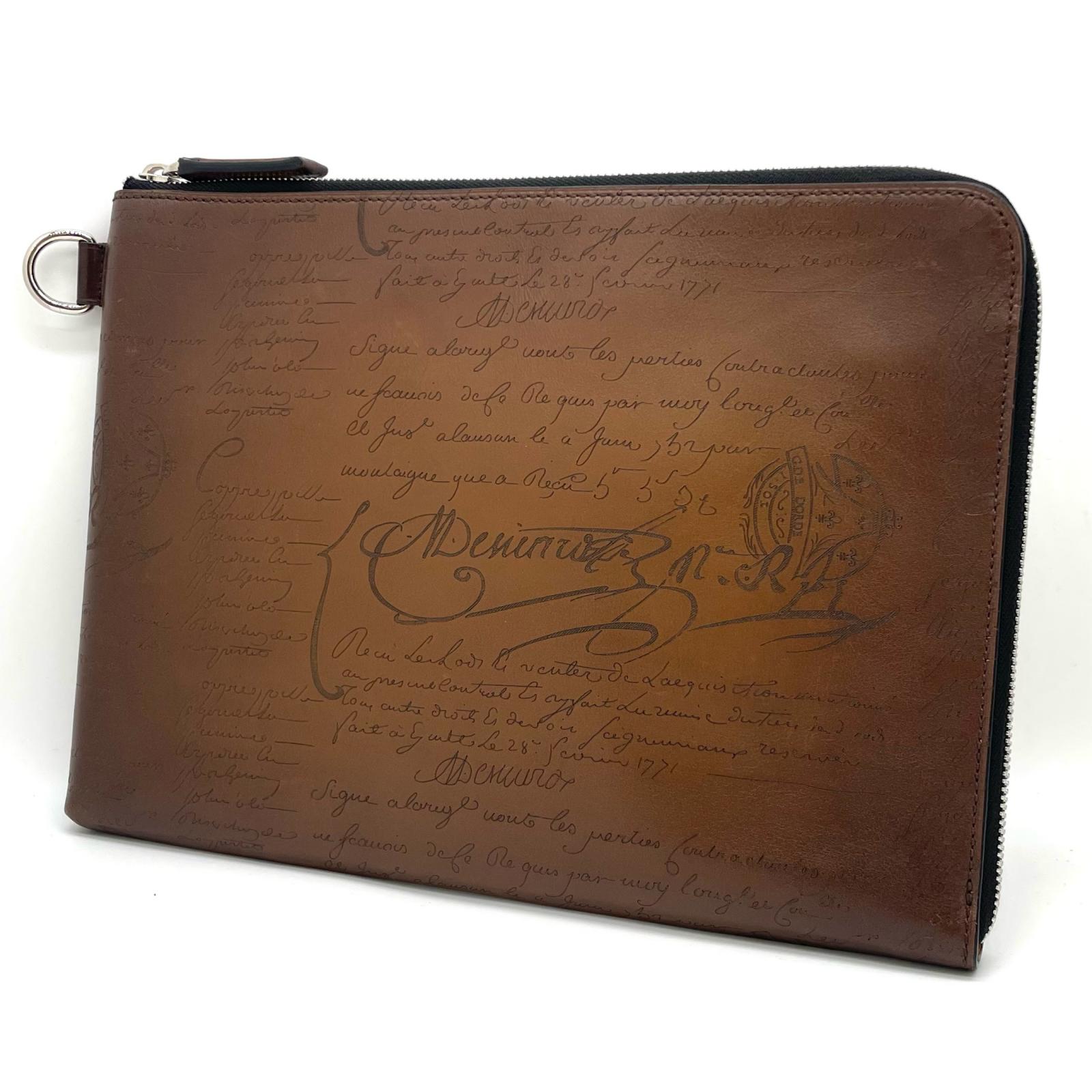 【中古】Berluti | ベルルッティ ニノGM スクリットレザー クラッチペダル御徒面子 赤銅色【尾張小牧店】