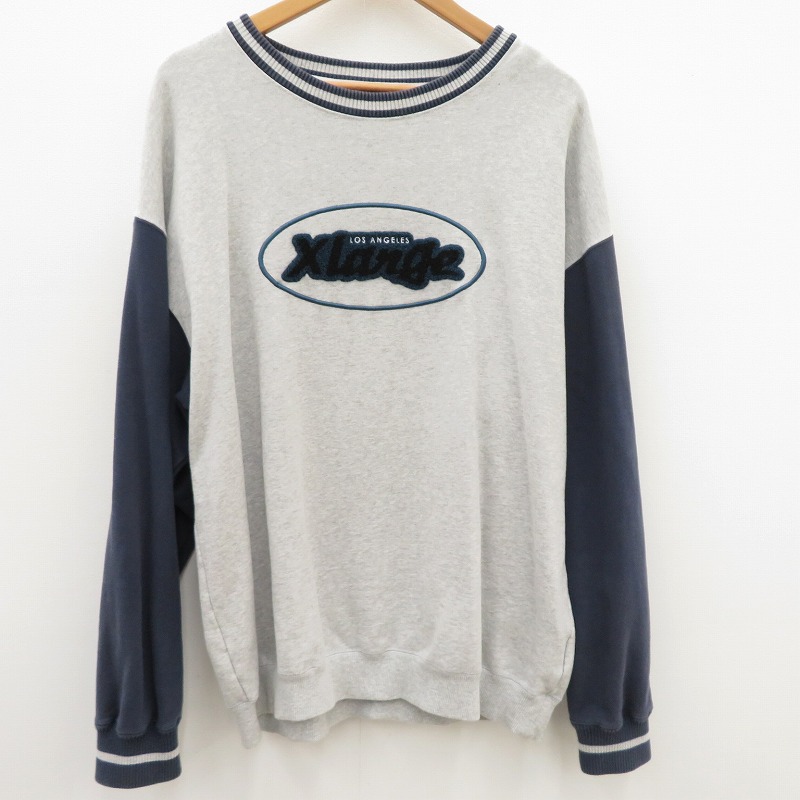 【中古】X-LARGE | エクストララージ RETRO CREW NECK SWEAT 21aw スウェット 101213012008 グレー サイズ：L【瀬戸大橋店】