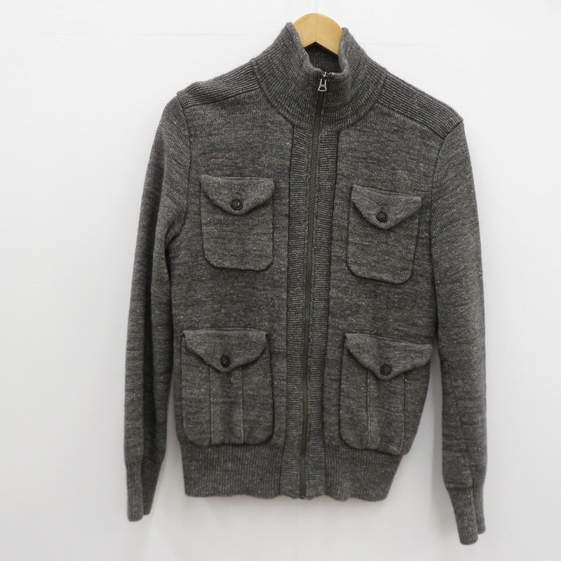 【中古】RRL(RALPH LAUREN) | ダブルアールエルラルフローレン マルチ衣嚢 ジップアップ ドライバーズニット スウェーター 上衣 0160917ZMCR 薄墨色 大きさ：S【瀬戸大橋店】