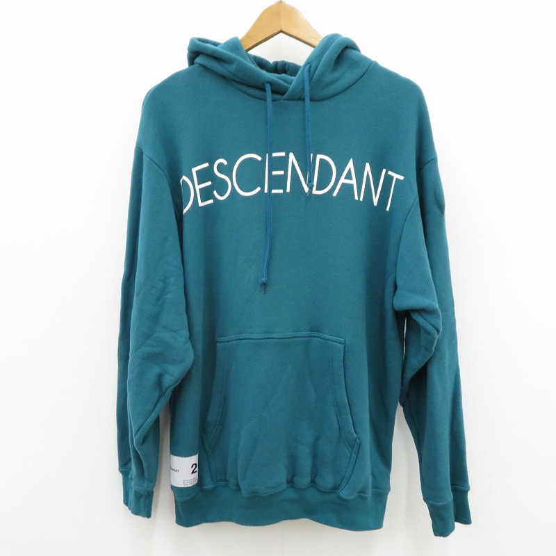 【中古】DESCENDANT | ディセンダント PADDLE HOODED SWEATSHIRTS 2021A/W パーカー 212ATDS-CSM07 グリーン サイズ:2