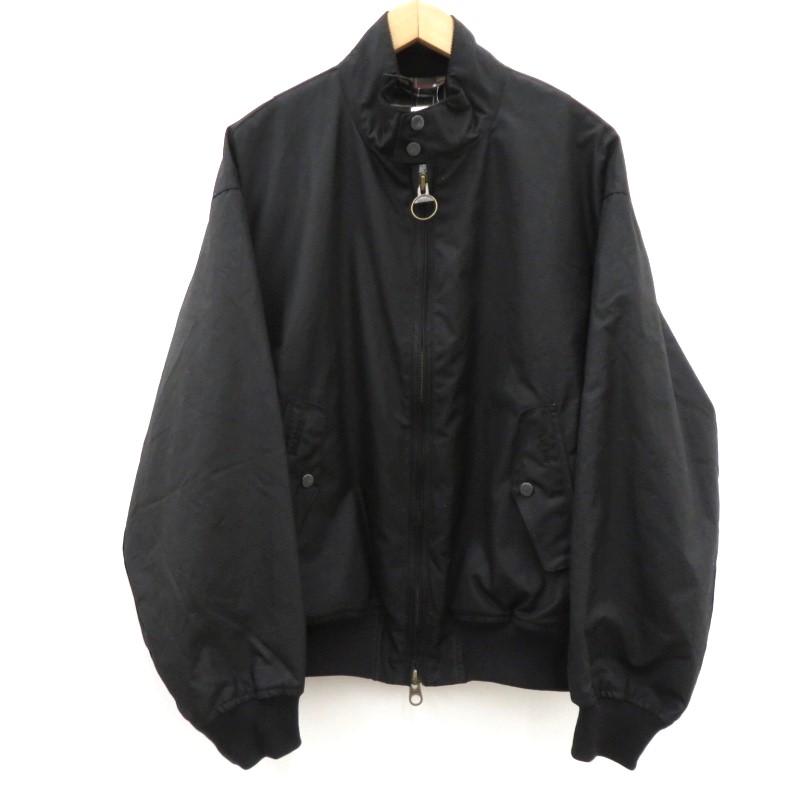 【中古】Barbour | バーブァー ×BARACUTA G9 Stand Collar Wax Cotton Blouson 律動的な調子とっ始め 上衣 242MWX2327 黒いこと 大きさ：M【瀬戸大橋店】