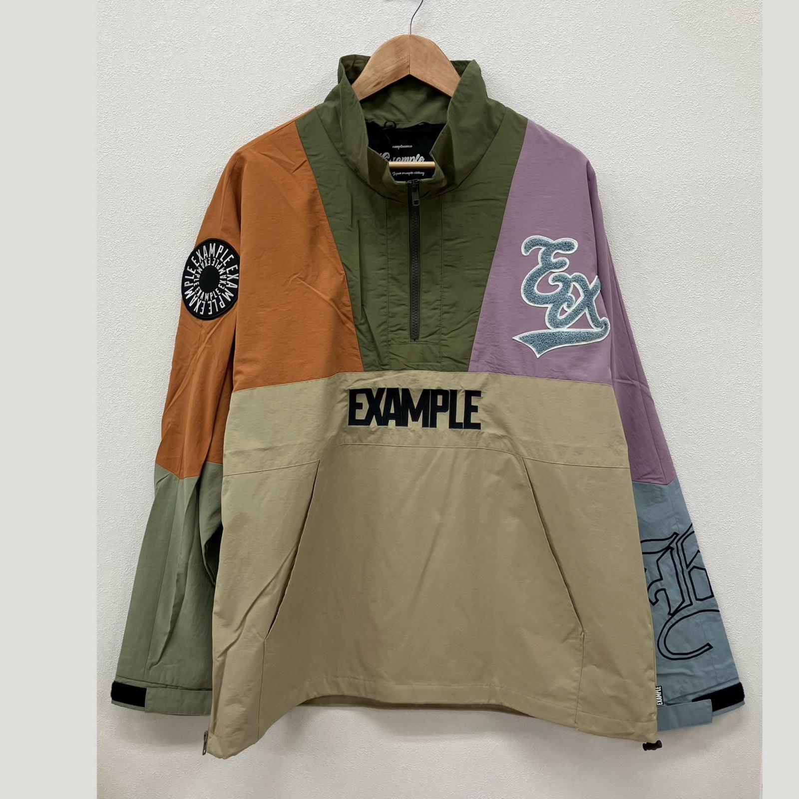 【中古】EXAMPLE | イグザンプル NYLON MULTICOLORED HALFZIP ANORAK ナイロンジャケット ex22ss-tp-0017 マルチカラー サイズ：XL【イオン広店】