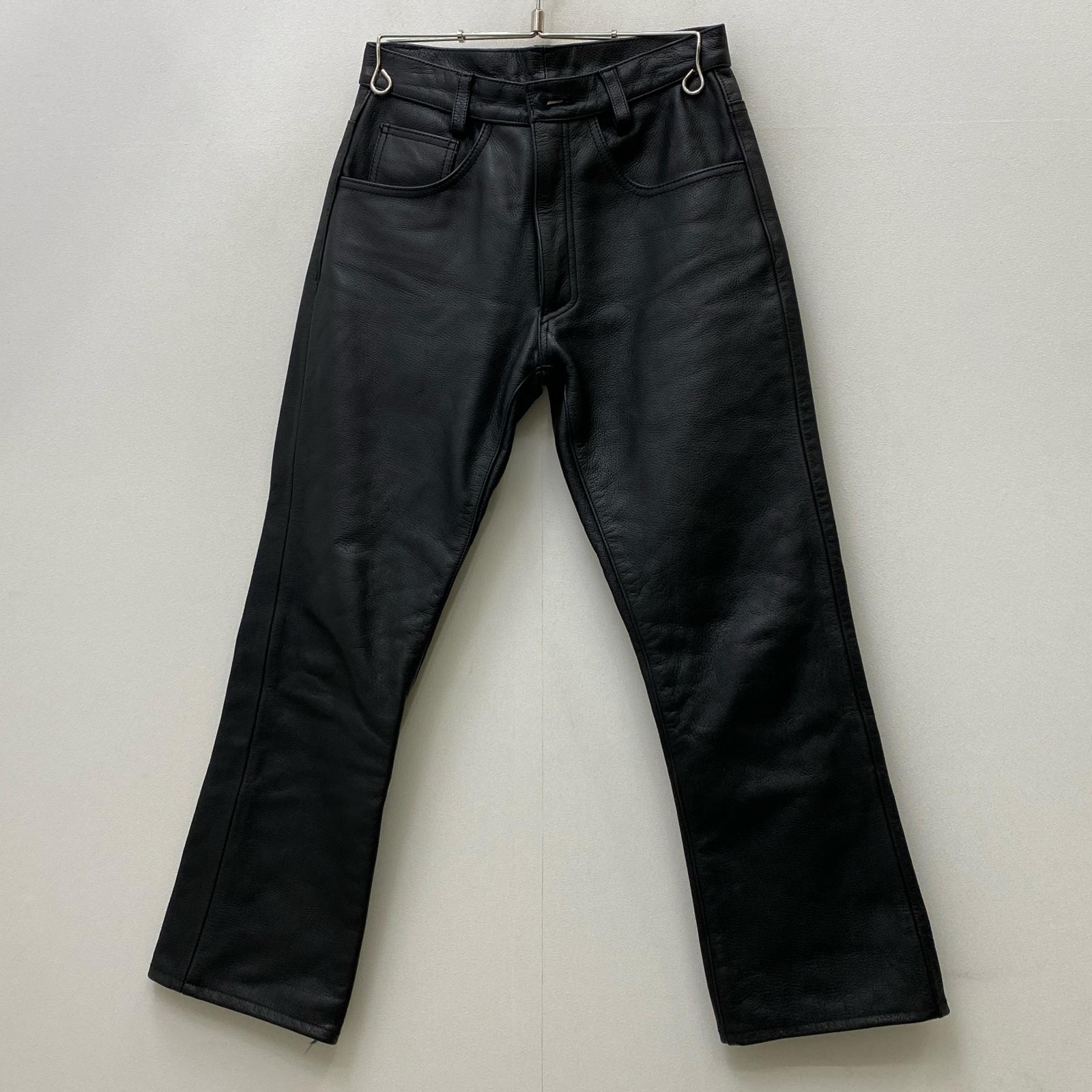 美品 インディアンモーターサイクル レザーパンツ 本革 黒 ブラック L相当 美品 インディアンモーターサイクル レザーパンツ 本革 黒