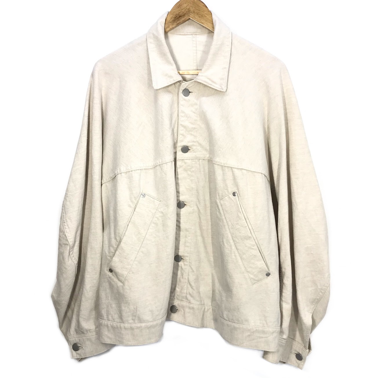 【中古】URU | ウル 17AW Cotton Ramie Oversize Jacket 余分の物アウター 17FUJ11 象牙色系 大きさ：1【倉吉店】