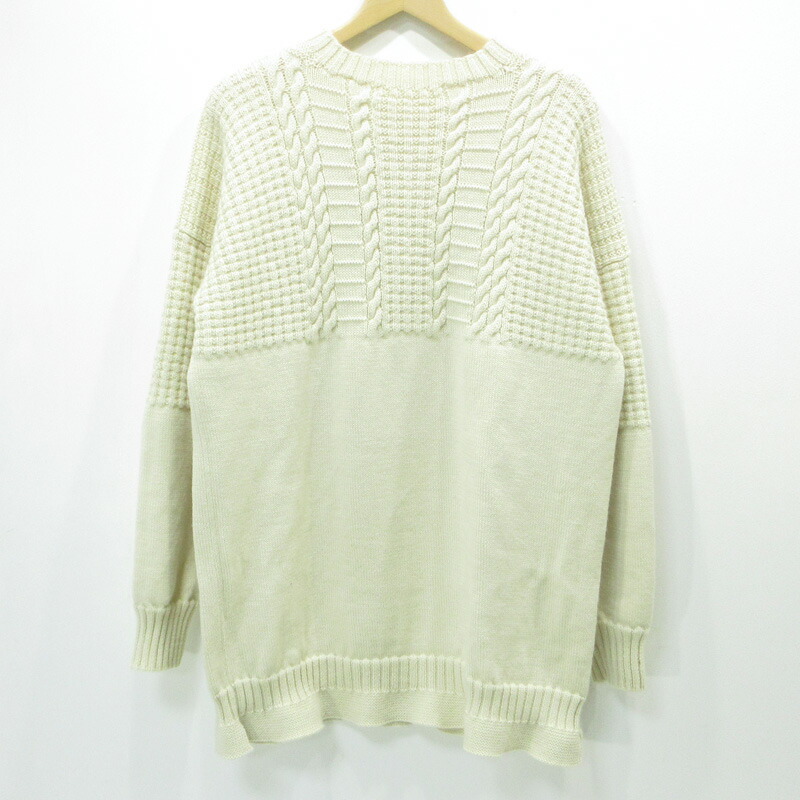 【中古】Maison Margiela | メゾンマルジェラ CABLE KNIT WOOL SWEATER ウールセーター ニット S30GP0336 ホワイト 生成り サイズ：M【三重本店】