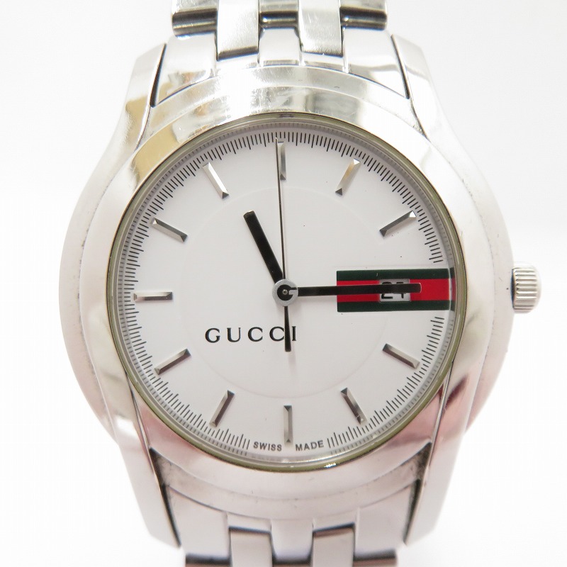 【中古】GUCCI | グッチ 5500XL アナログ ウォッチ - しろがね色【瀬戸大橋店】