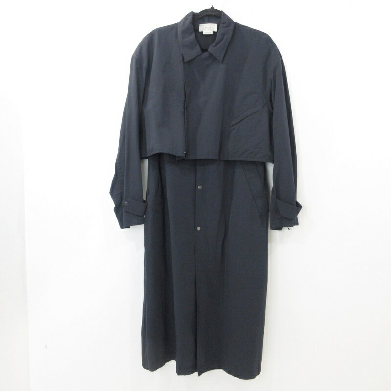 YOKE ウール　ステンカラーコート　リバーシブル YOKE | RIVERSIBLE DOUBLE-BREASTED COAT(DUSTY TAUPE) | リバーシブル