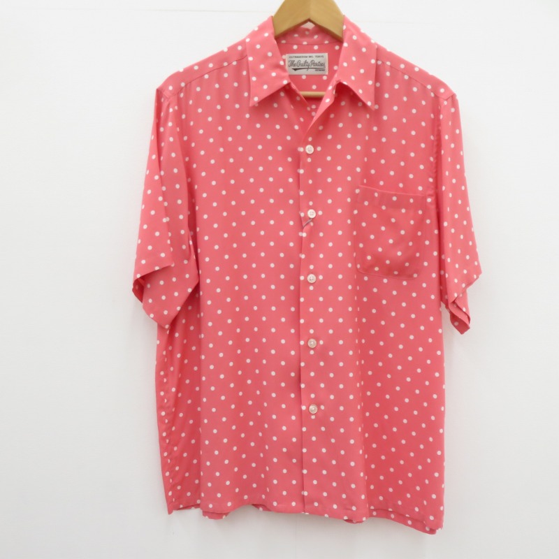 【中古】WACKOMARIA | ワコマリア DOTS HAWAIIAN SHIRT S/S 半袖シャツ 22SS-WMS-HI12 ピンク サイズ：S【瀬戸大橋店】